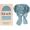 Clearance Adjustable Oversized Satin Bonnet Haze Blue Curly & Coily Accessories|Hair Growth