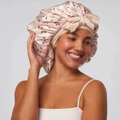 Outlet Adjustable Oversized Satin Bonnet Cherry Print Hair Growth|Curly & Coily Accessories
