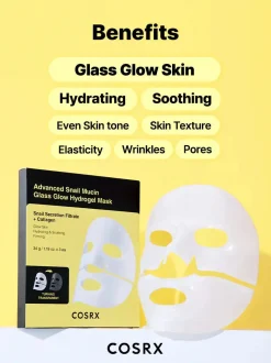 New Advanced Snail Mucin Glass Glow Hydrogel Mask 3-Pack Hauptzutat|Gesichtsmasken