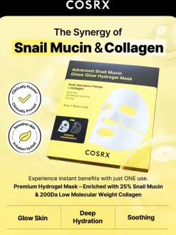 Online Advanced Snail Mucin Glass Glow Hydrogel Mask 1 pc Hauptzutat|Gesichtsmasken