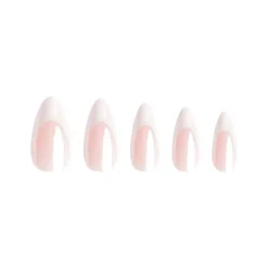 New Almond Pink French Glaze Nails Künstliche Nägel