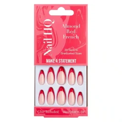Best Almond Red French Nails Künstliche Nägel