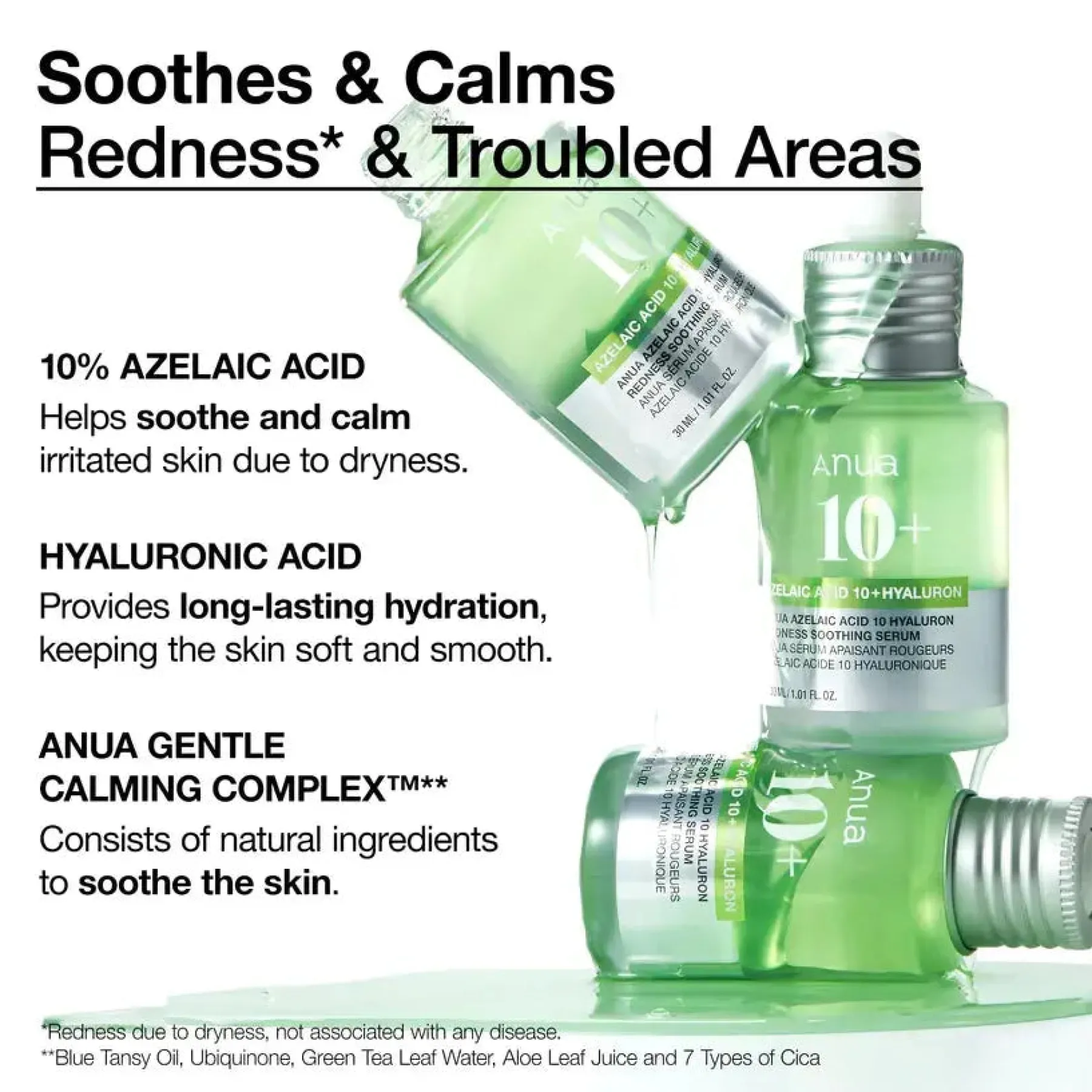 New Azelaic Acid 10 Hyaluron Redness Soothing Serum Hauptzutat|Anti-Unreinheiten-Serum