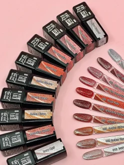 Best Cat Eye Gel Polish Sparkling Golden Shadow Veganer Nagellack|Cat Eye Gellack