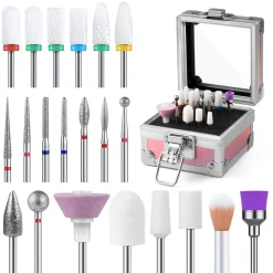 Best Ceramic Diamond Carbide Nail Drill Bits with Portable Holder Case 21Pcs 1. Nagels Voorbereiden|1. Nagels Voorbereiden