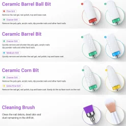 Best Ceramic Diamond Carbide Nail Drill Bits with Portable Holder Case 21Pcs 1. Nagels Voorbereiden|1. Nagels Voorbereiden