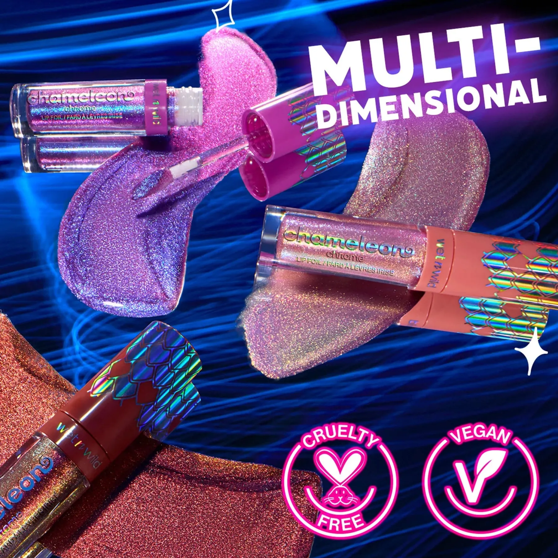 Clearance Chameleon Chrome Lip Foil Heatwave Star Lipgloss|Veganer Lipgloss