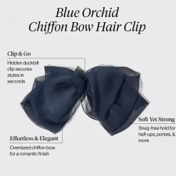 Clearance Chiffon Bow Hair Clip Blue Orchid Haarspangen & -Clips