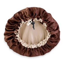 Outlet Chocolate Brown Satin Hair Bonnet Reversable Curly & Coily Accessories|Hair Growth
