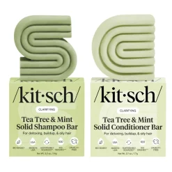New Clarifying Tea Tree & Mint Shampoo & Conditioner Bar Set Haarpflege-Routinen & Sets|Shampoo