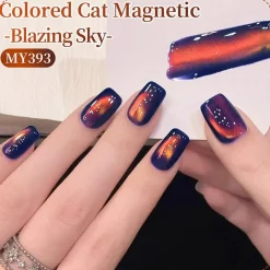 Best Colored Cat Magnetic Gel MY393 Blazing Sky Veganer Nagellack|Cat Eye Gellack