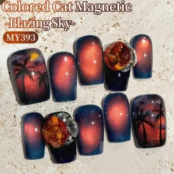 Best Colored Cat Magnetic Gel MY393 Blazing Sky Veganer Nagellack|Cat Eye Gellack