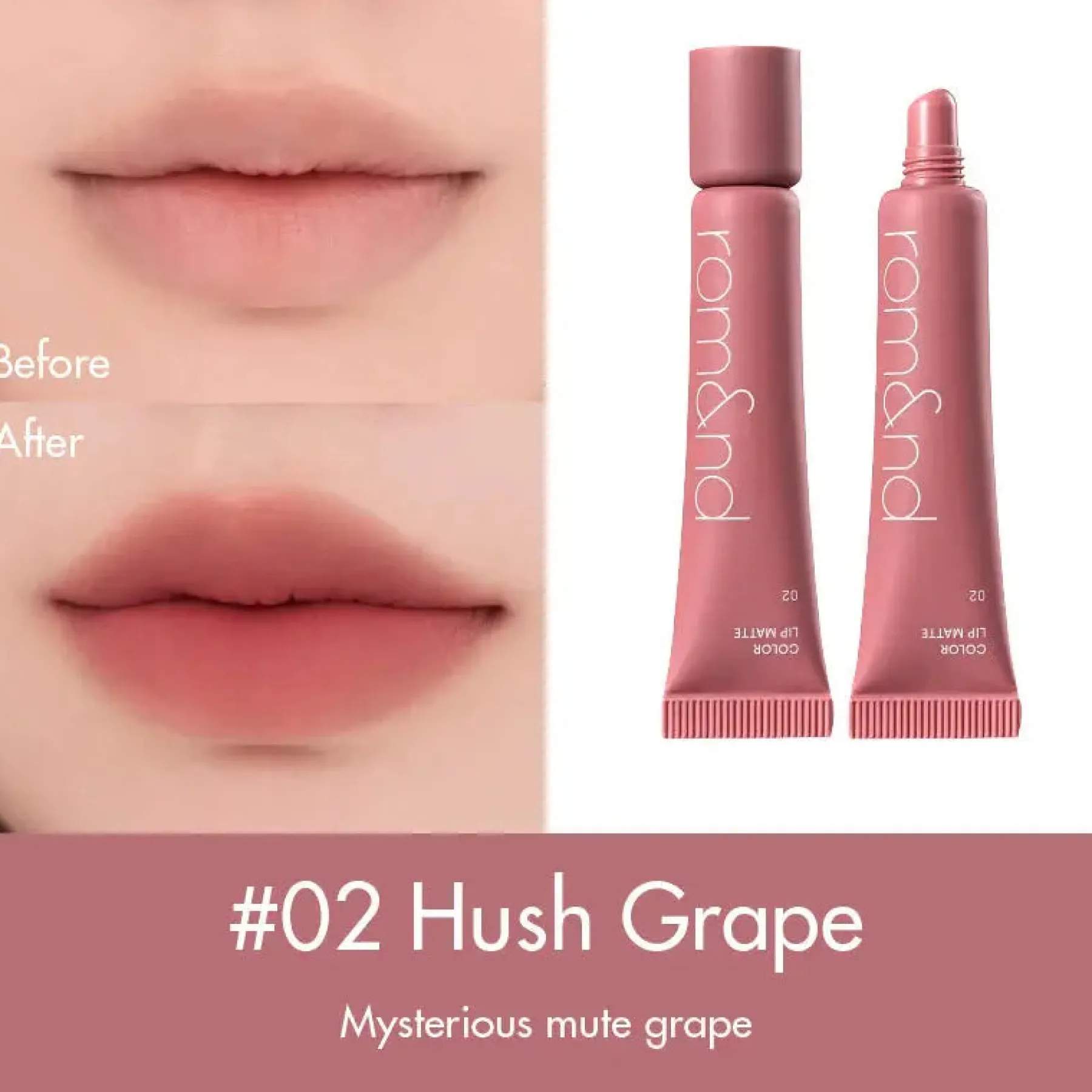 Online Color Lip Matte 02 Hush Grape Lippenstift|Korean Makeup