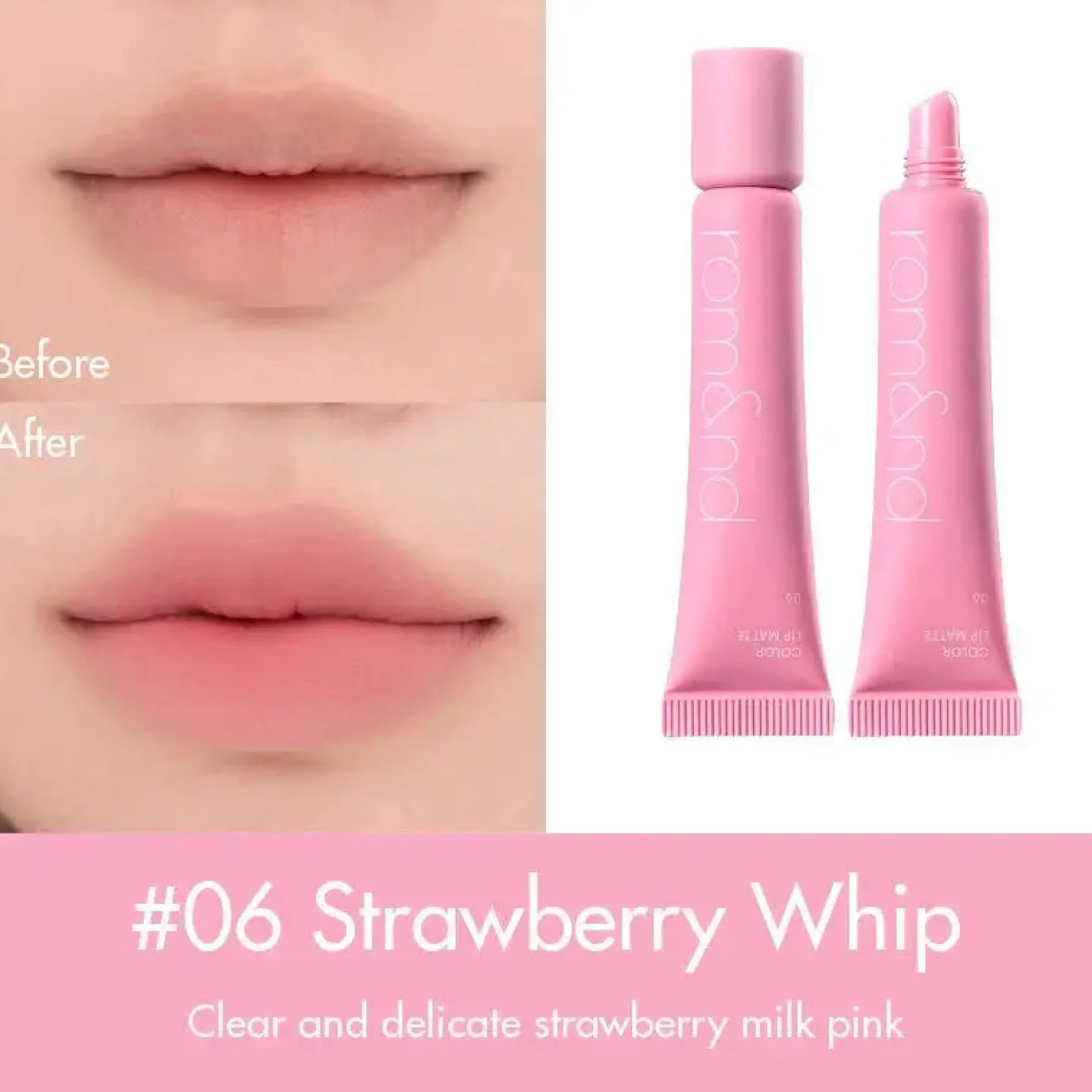Clearance Color Lip Matte 06 Strawberry Whip Lippenstift|Korean Makeup