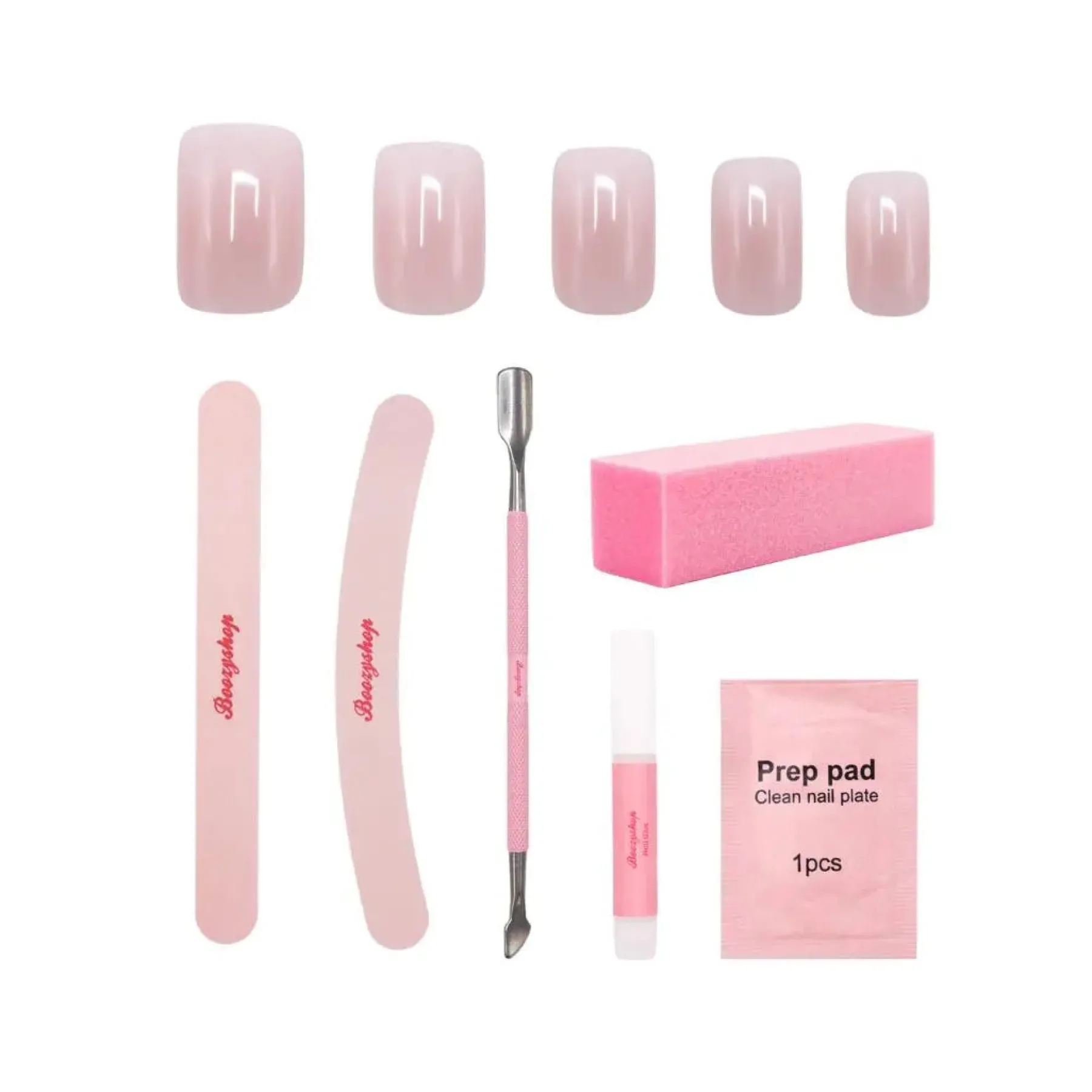 Best Complete Press On French Nails Set Ombre Soft Pink Nagelsätze