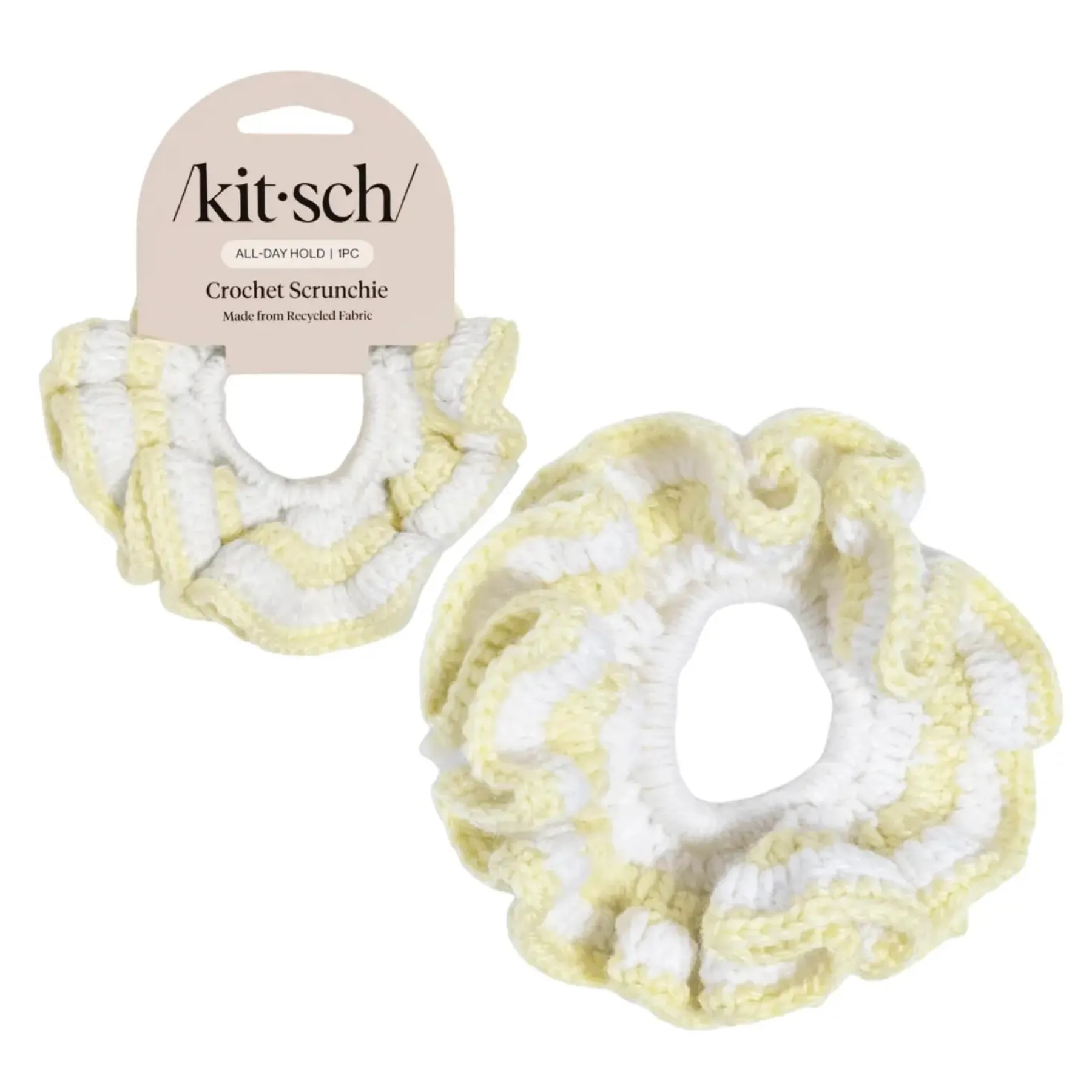 Online Crochet Scrunchie Butter Yellow Haargummis