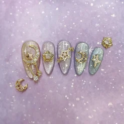 Hot Crystal Star Zircon Charm Gold Nagelkunst