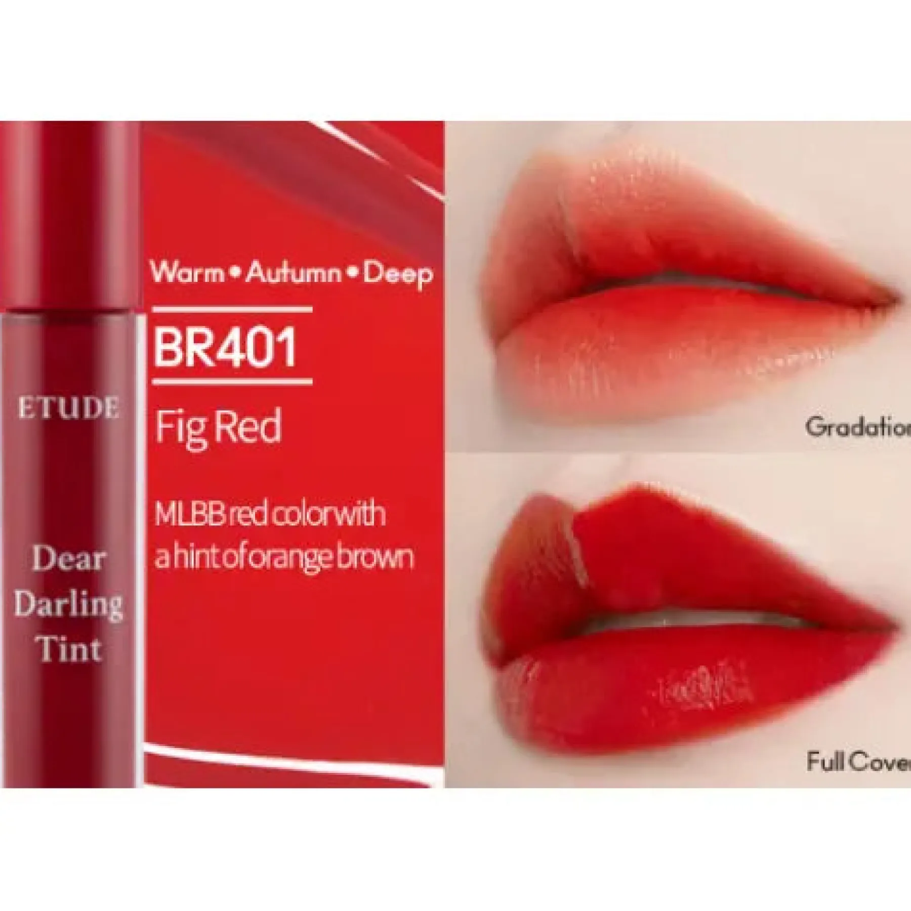 Hot Dear Darling Water Gel Tint BR401 Fig Red Korean Makeup|Lippenstift