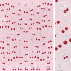 New 3D Embossed Nail Art Sticker Cherry Crush Nagelkunst