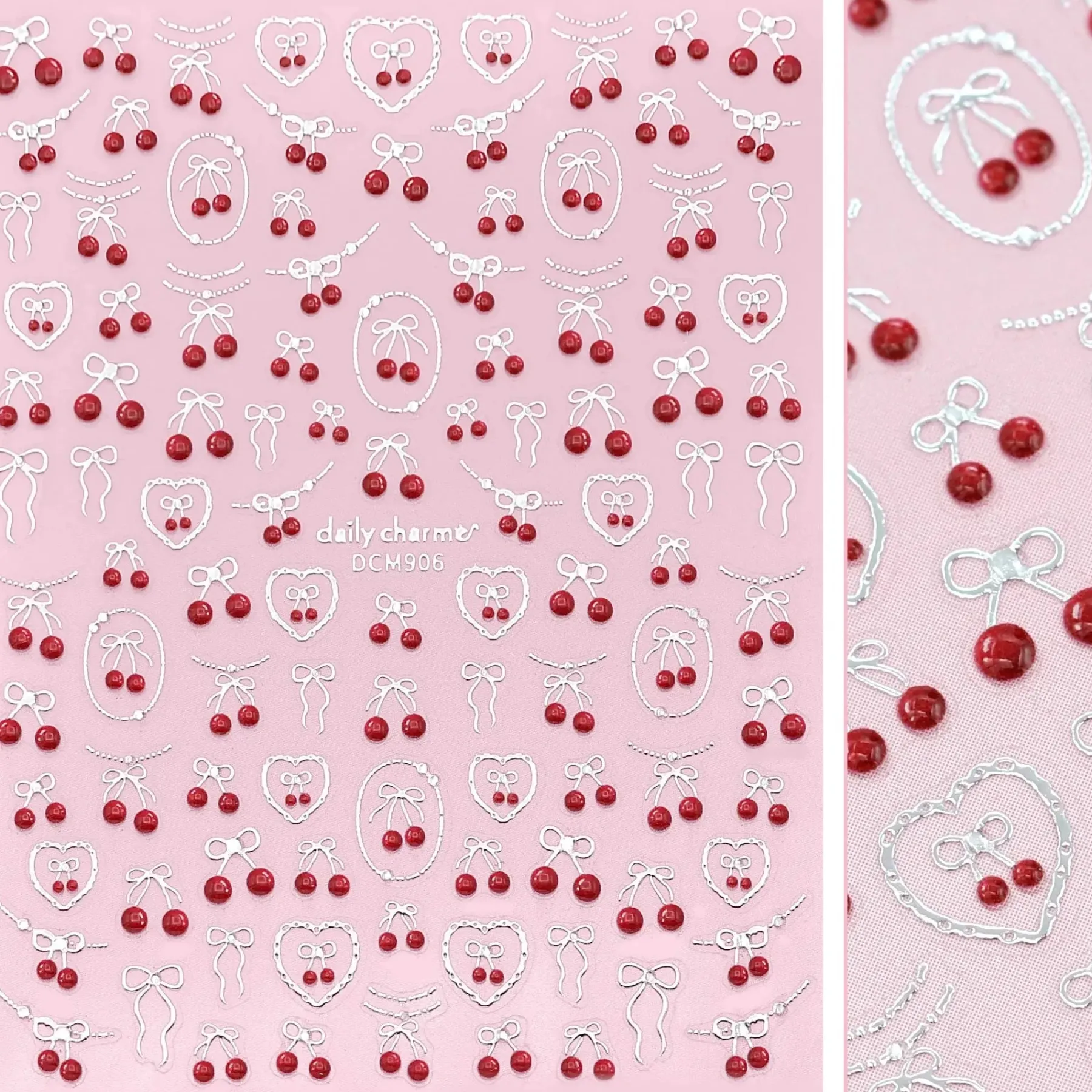 New 3D Embossed Nail Art Sticker Cherry Crush Nagelkunst