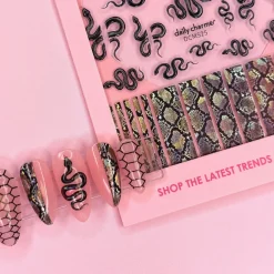 Outlet 3D Embossed Nail Art Sticker Holo Sunbeam Snake Nagelkunst