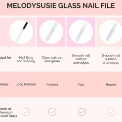 New Double Sided 360 Grit Glass Nail File Set 4Pcs 1. Nagels Voorbereiden|1. Nagels Voorbereiden