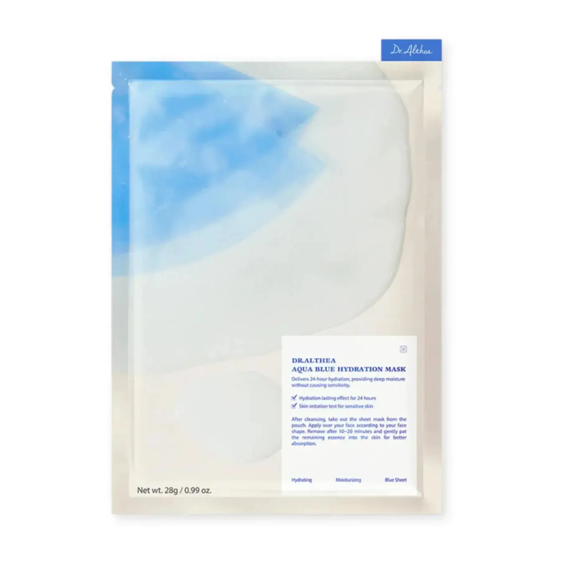 Aqua Blue Hydration Mask 4-Pack Korean Skincare Routine|Gesichtsmasken