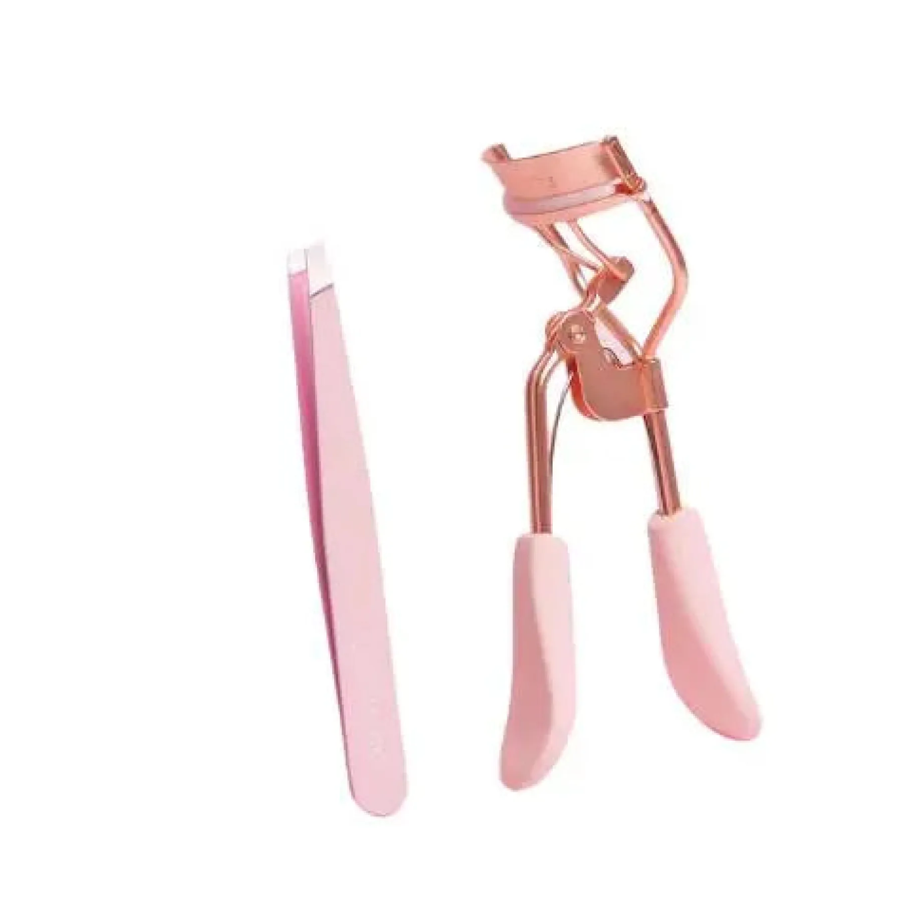 Outlet Eyelash Curler & Tweezer Set Light Pink Makeup Sets|Künstliche Wimpern