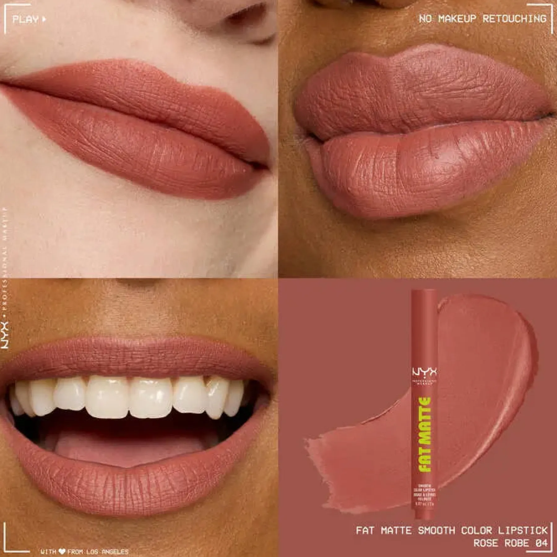 Fat Matte Smooth Color Lipstick Rose Robe Lippenstift|Veganer Lippenstifte
