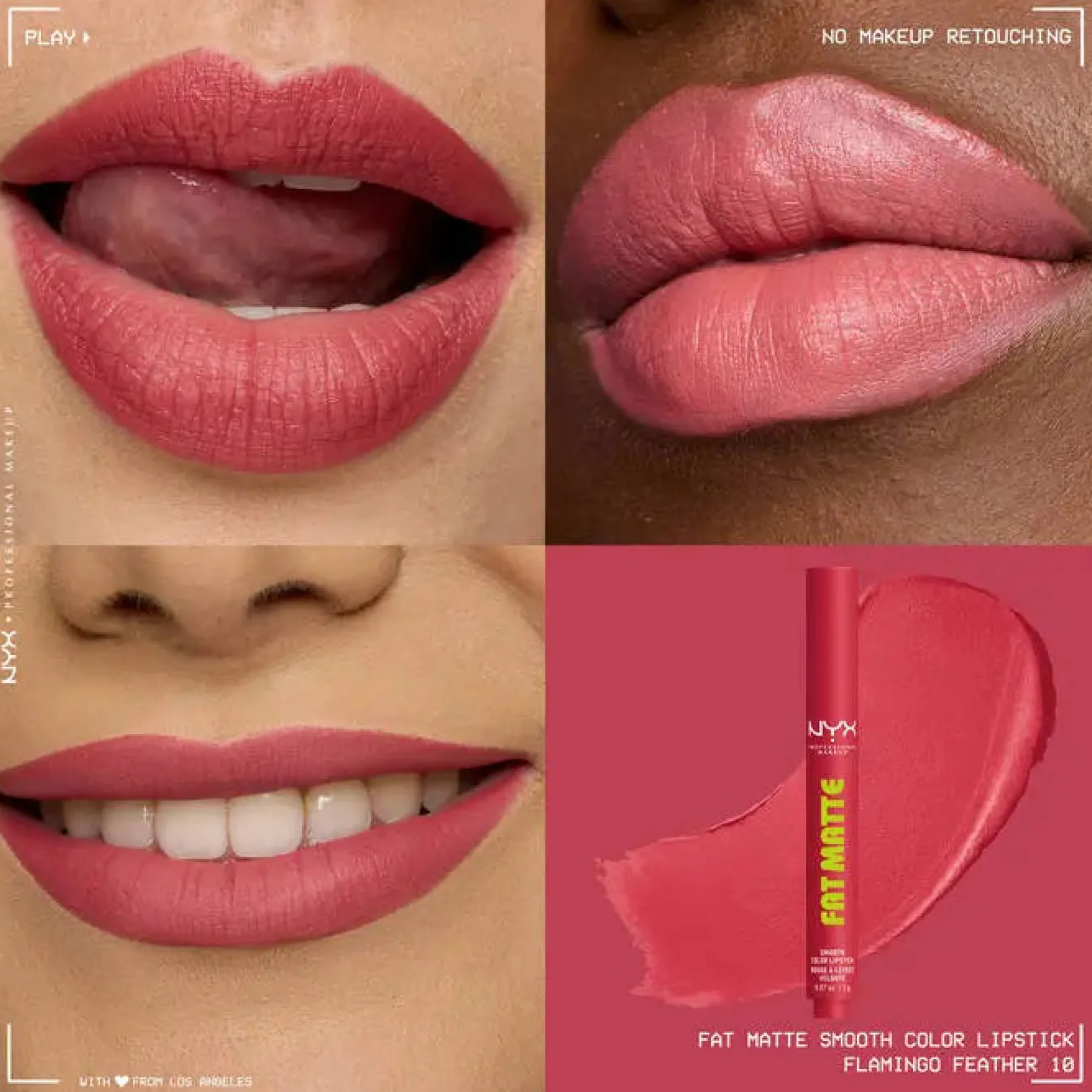 Online Fat Matte Smooth Color Lipstick Flamingo Feather Lippenstift|Veganer Lippenstifte