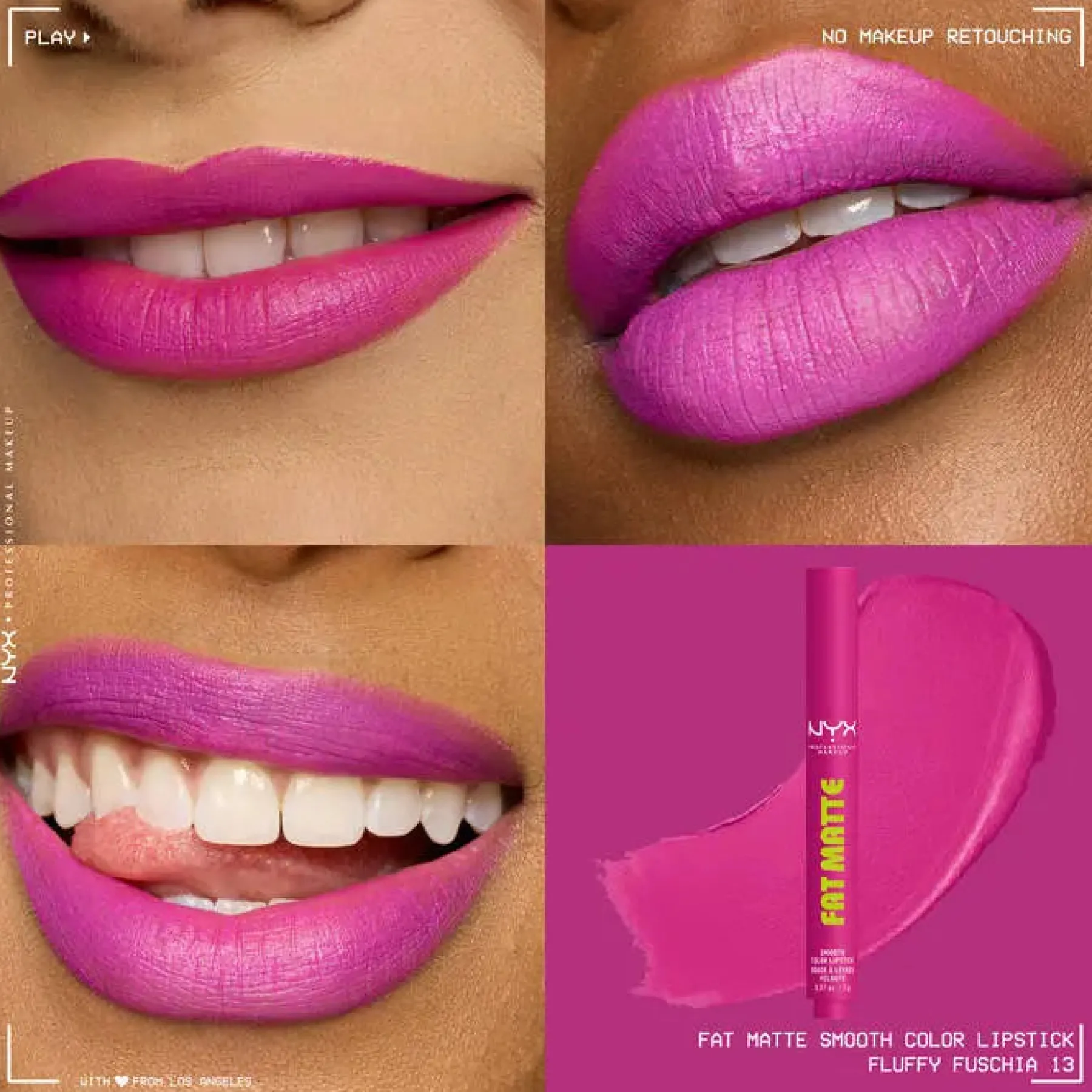 Clearance Fat Matte Smooth Color Lipstick Fluffy Fuchsia Lippenstift|Veganer Lippenstifte