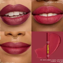 Fat Matte Smooth Color Lipstick Plushin Plum Lippenstift|Veganer Lippenstifte