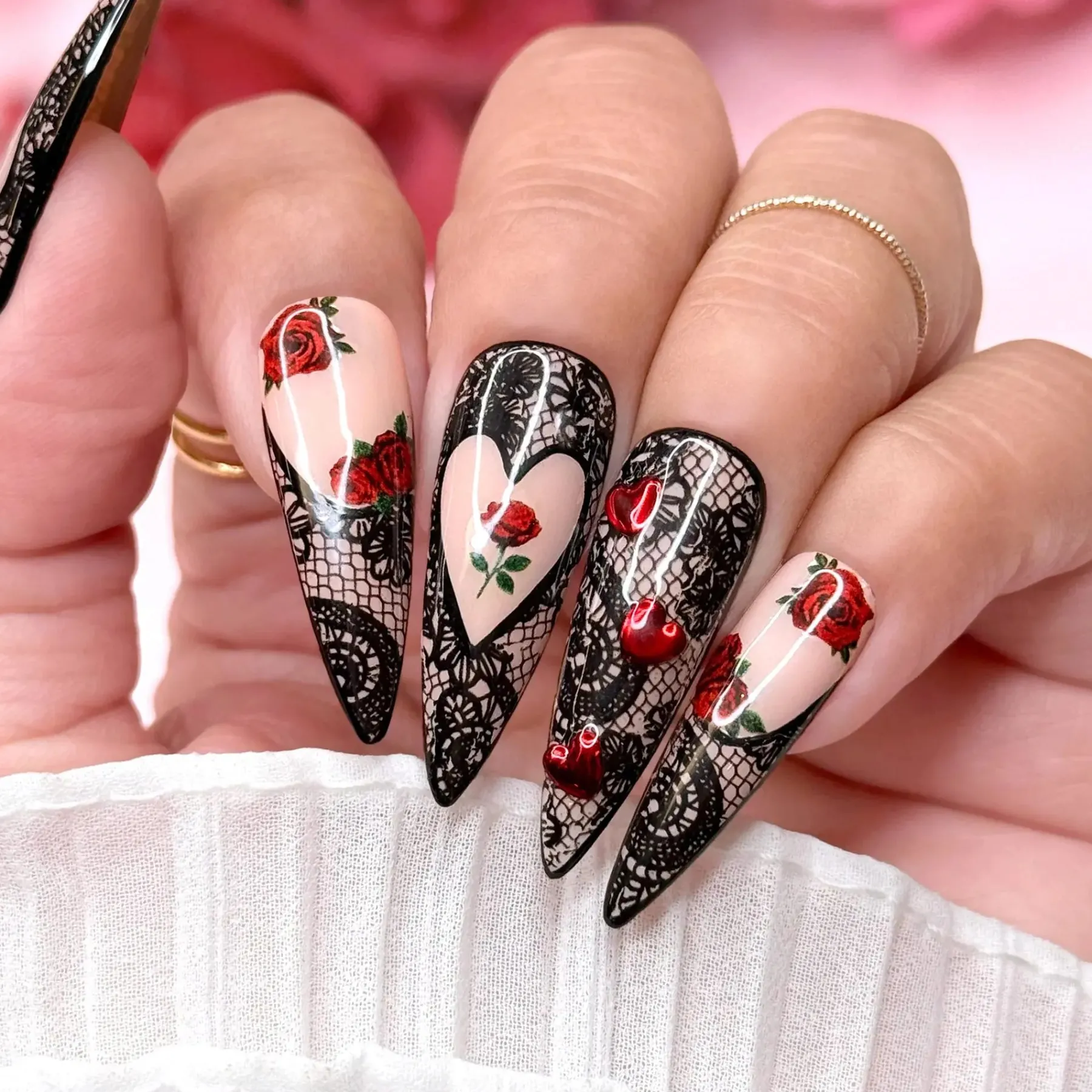 New Floral Nail Art Sticker Sweetheart Roses Nagelkunst