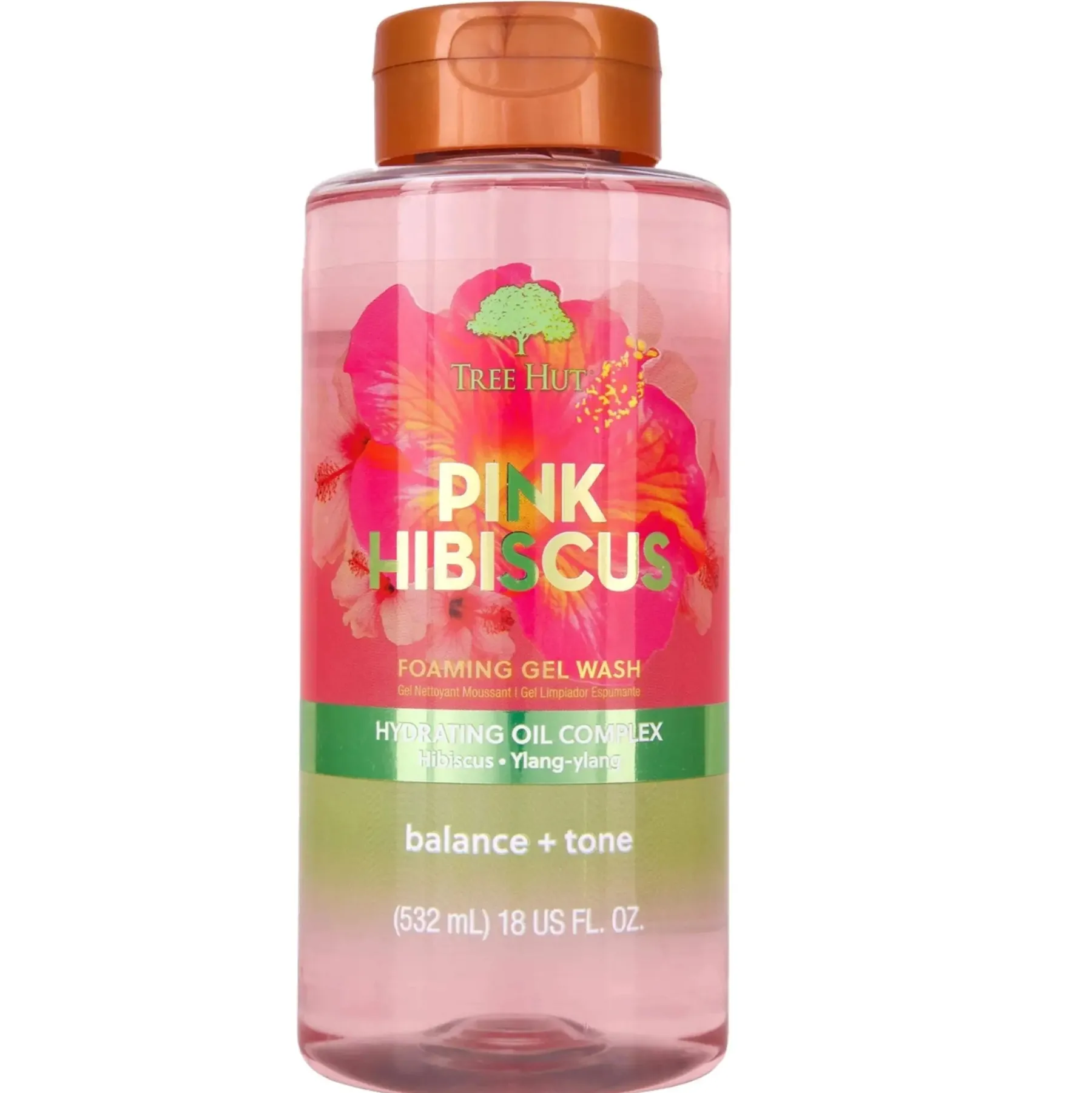 Discount Foaming Gel Body Wash Pink Hibiscus Vegan Pflege|Duschgel