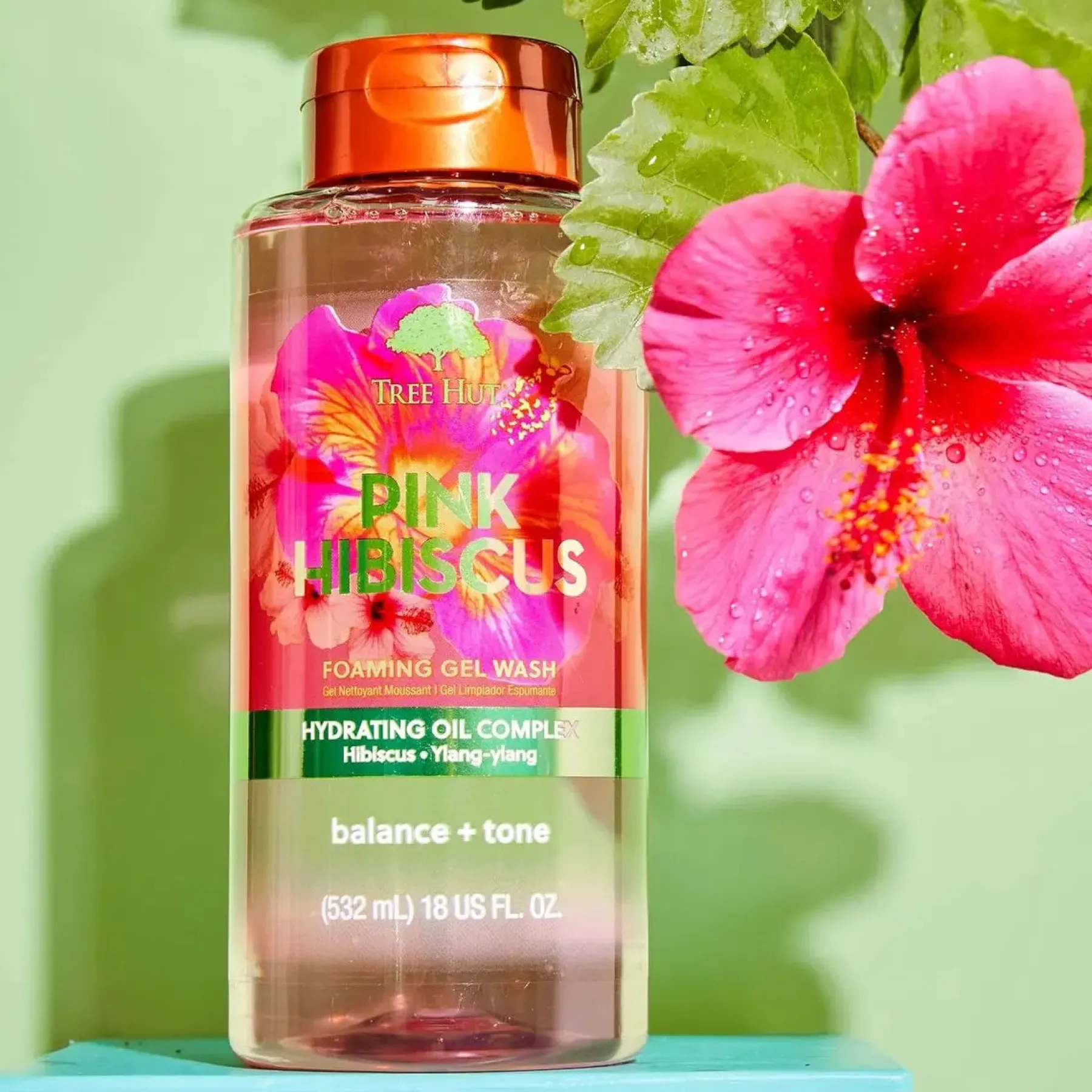 Discount Foaming Gel Body Wash Pink Hibiscus Vegan Pflege|Duschgel