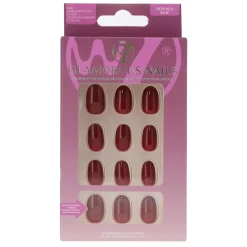 Clearance Glamorous Press-On Nails Deep Red Wine Künstliche Nägel