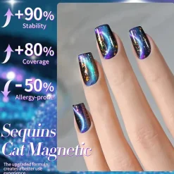 Hot Glitter Cat Magnetic Gel MY35 Starry Sky Veganer Nagellack|Cat Eye Gellack