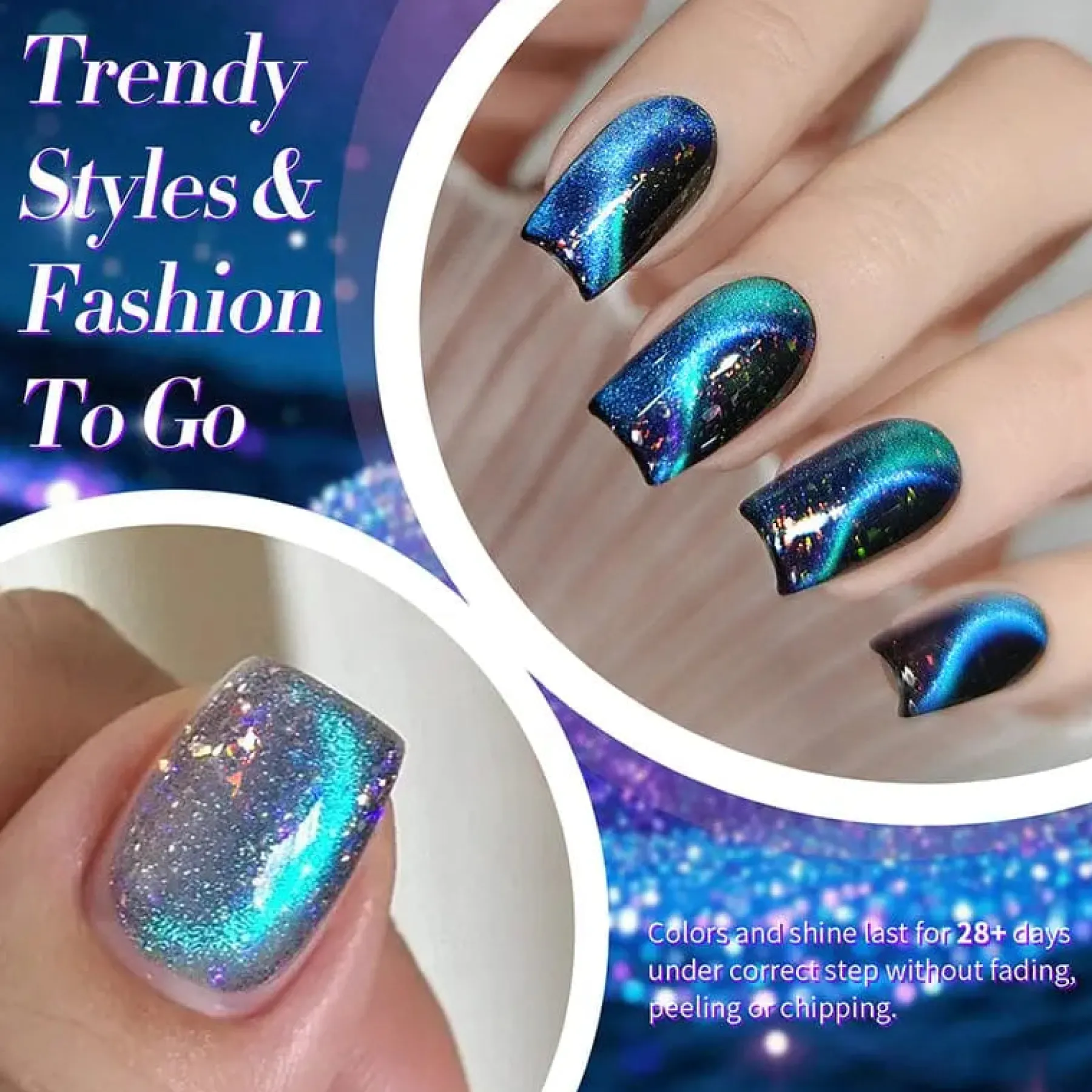 Hot Glitter Cat Magnetic Gel MY35 Starry Sky Veganer Nagellack|Cat Eye Gellack