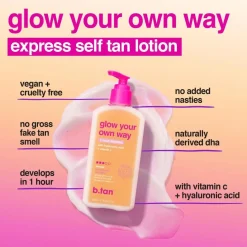 Clearance Glow Your Own Way Express Self Tan Lotion Vegan Tanning