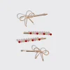 New Holiday Metal Gemstone & Bow Bobby Pins Haarspangen & -Clips