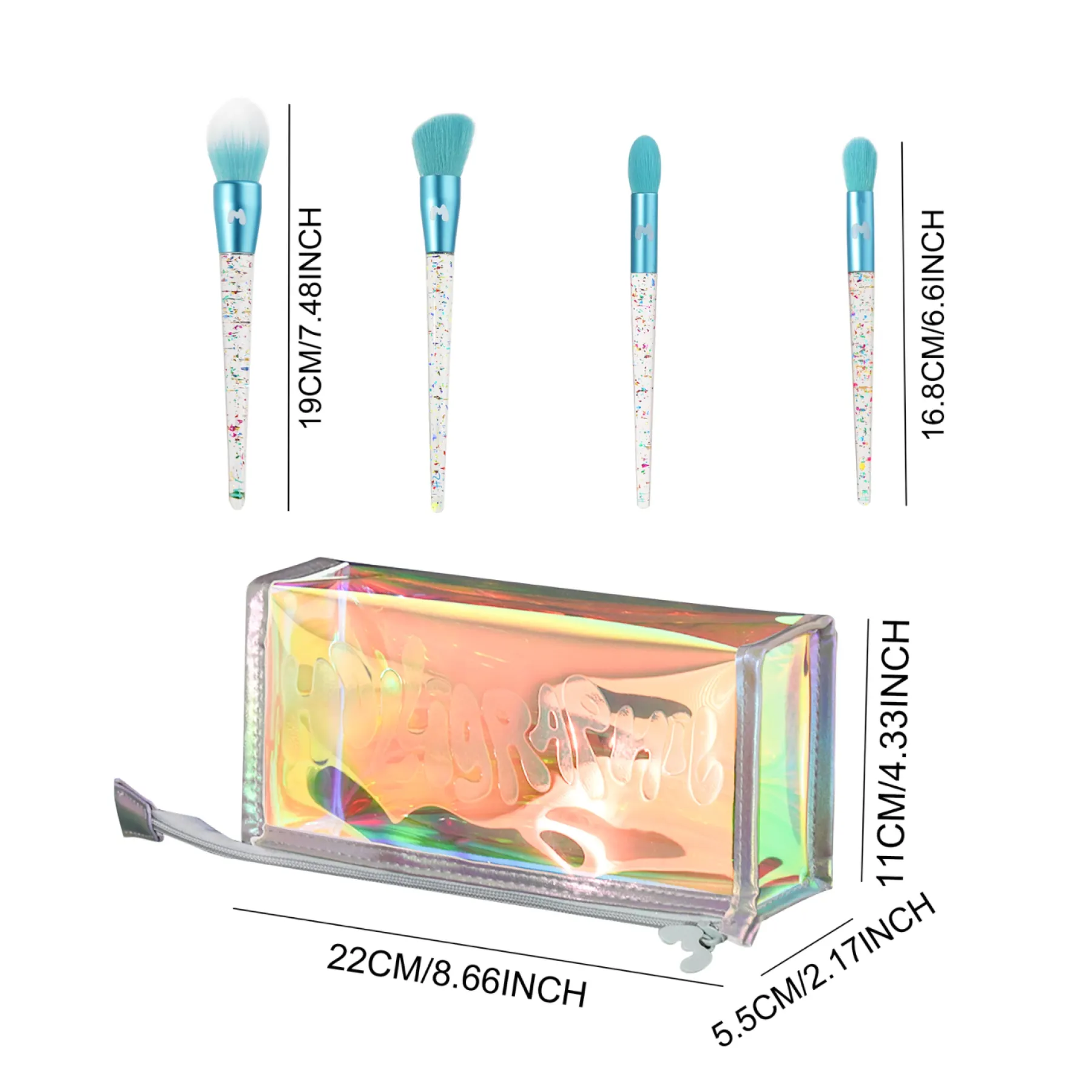 Sale Holligraphic Prism 'n' Proper 4 Piece Face Brush Set & Bag Make-Up-Taschen & Koffer