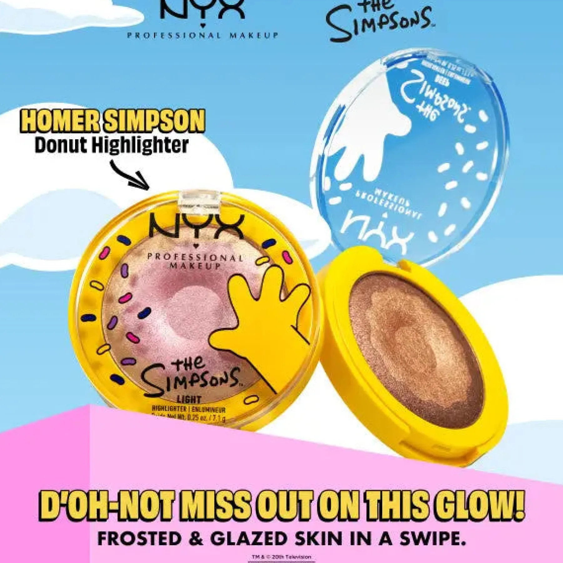 New Homer Simpson Donut Highlighter Glazed Over 02 Deep Highlighter|Vegan Highlighter