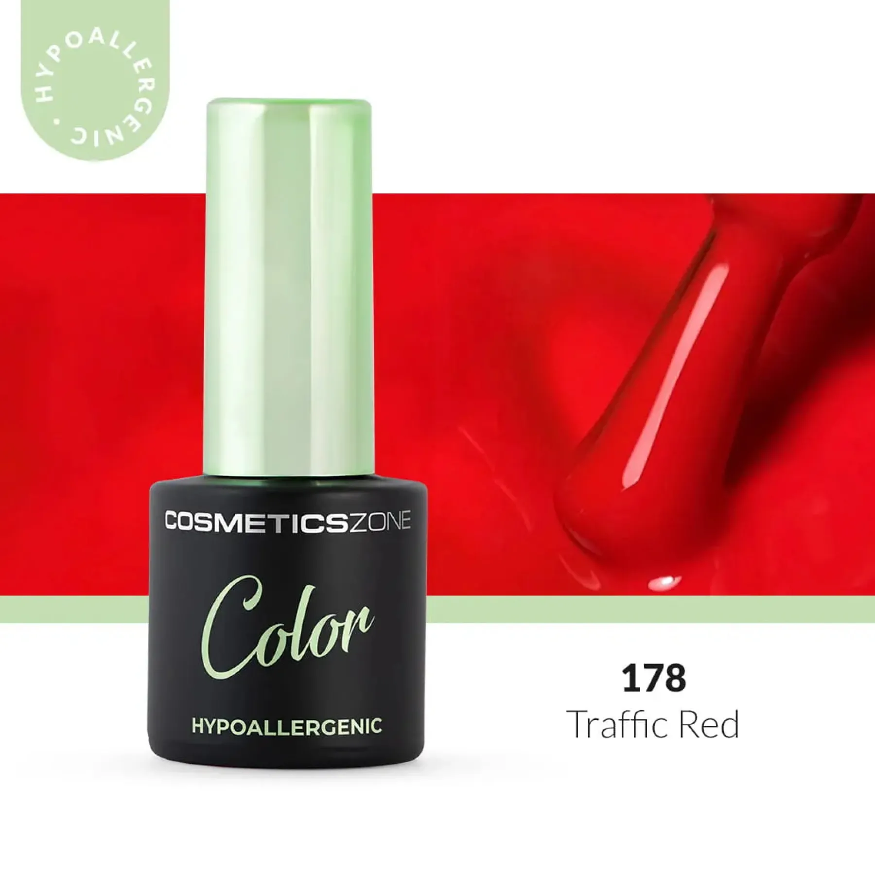 Outlet Hypoallergenic Hybrid UV/LED Gel Polish Traffic Red 178 Veganer Nagellack|Hema-Frei