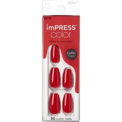 Sale Impress Color Press-On Nails Coffin Reddy or Not Künstliche Nägel