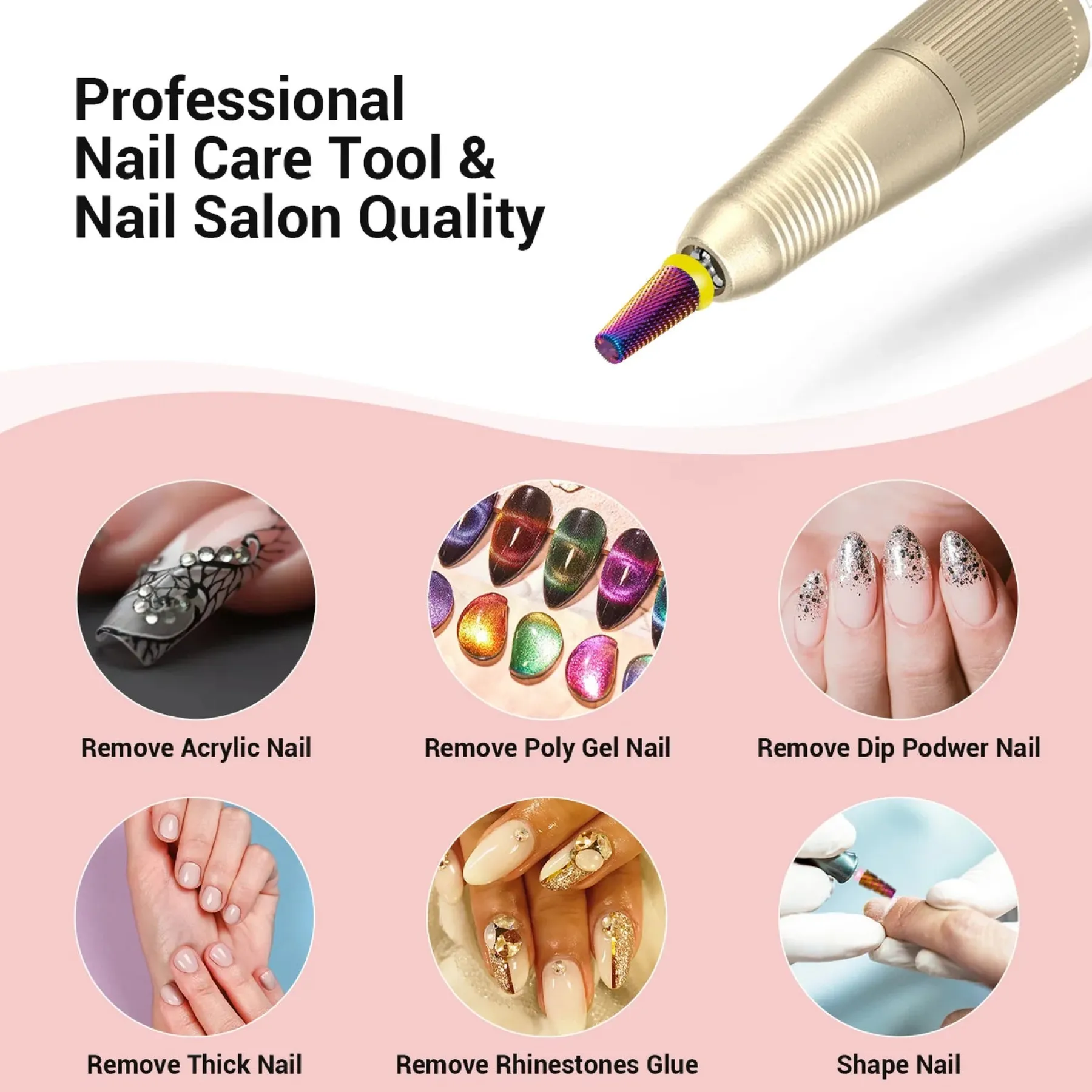 Best 5-in-1 Cross Cut Tungsten Carbide Nail Drill Bits Medium 1. Nagels Voorbereiden|1. Nagels Voorbereiden