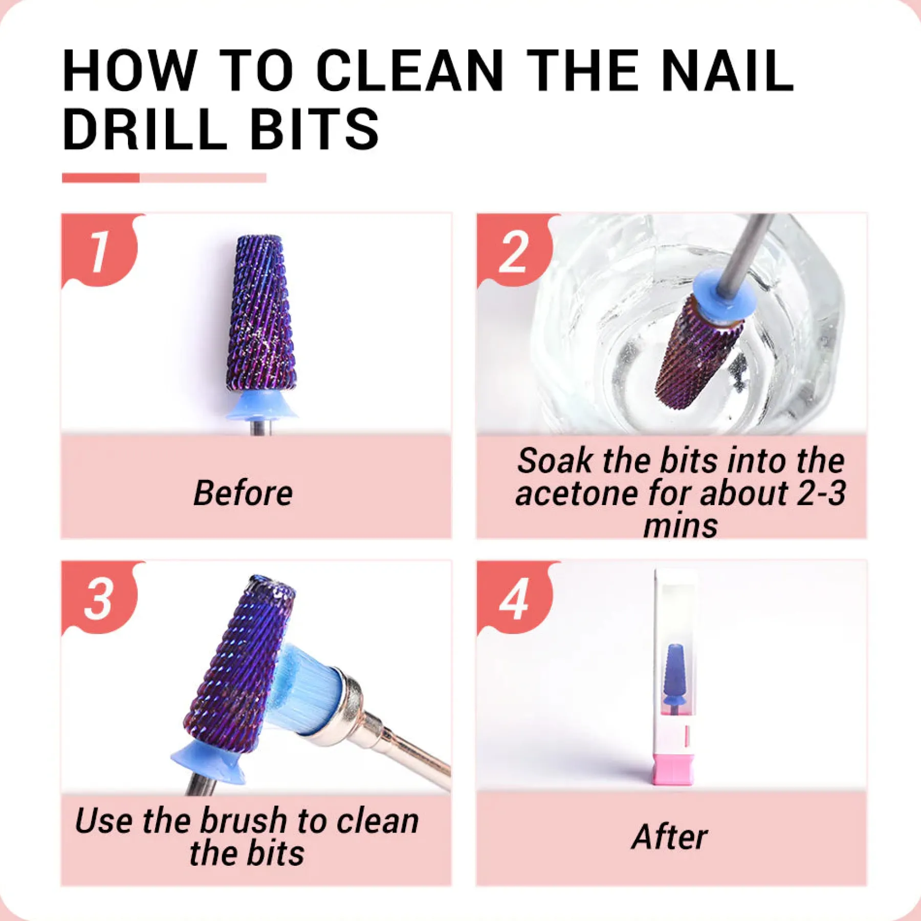 Best 5-in-1 Cross Cut Tungsten Carbide Nail Drill Bits Medium 1. Nagels Voorbereiden|1. Nagels Voorbereiden