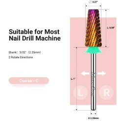 Hot 5-in-1 Cross Cut Tungsten Carbide Nail Drill Bits Fine 1. Nagels Voorbereiden|1. Nagels Voorbereiden