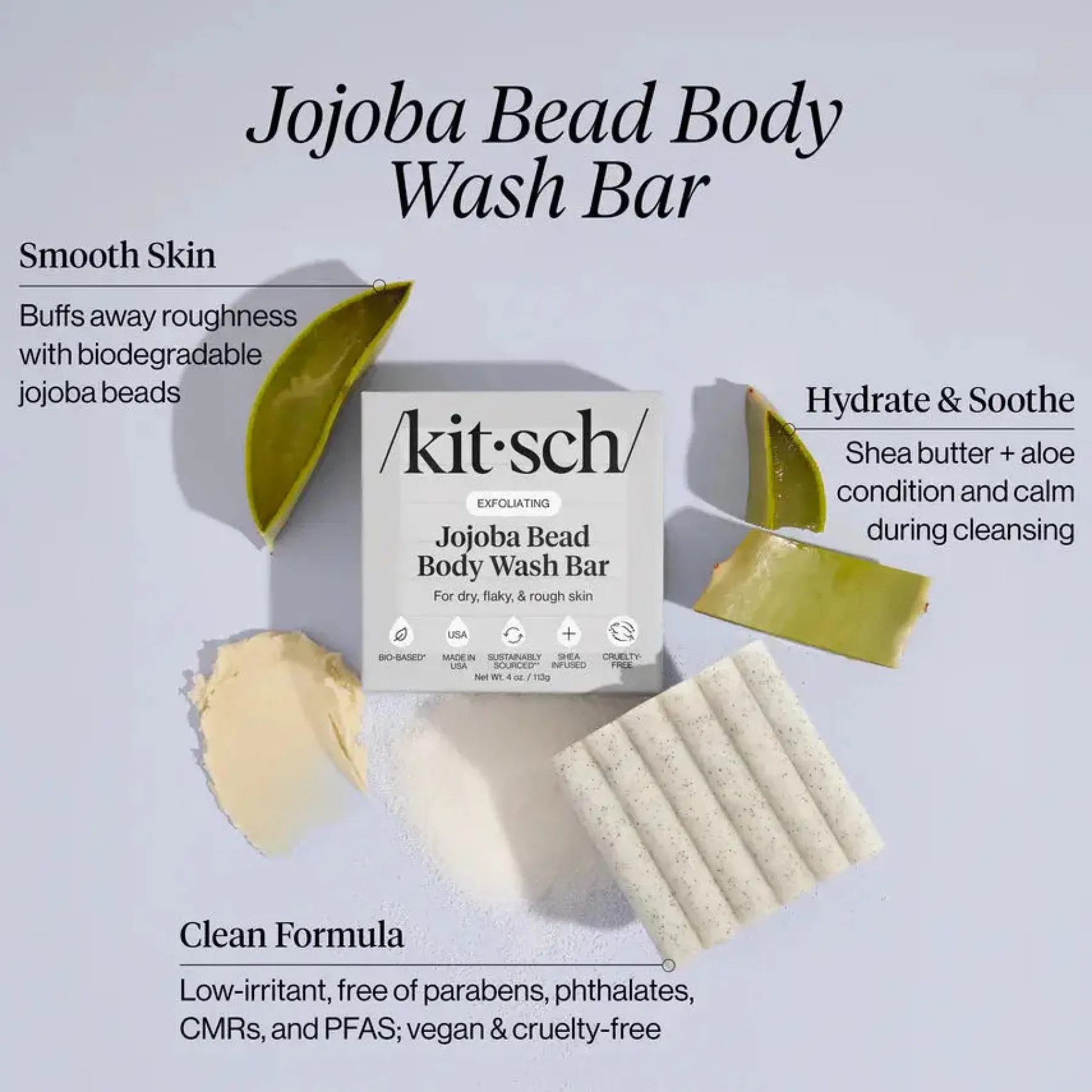 Online Jojoba Bead Exfoliating Body Wash Bar Vegan Pflege|Soap Bars