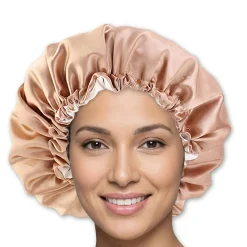 Sale Khaki Satin Hair Bonnet Reversable Hair Growth|Haarprobleem