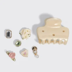 Pop Charms & Cloud Clip Set Pearlized Cream Haarpflege-Routinen & Sets|Haarspangen & -Clips